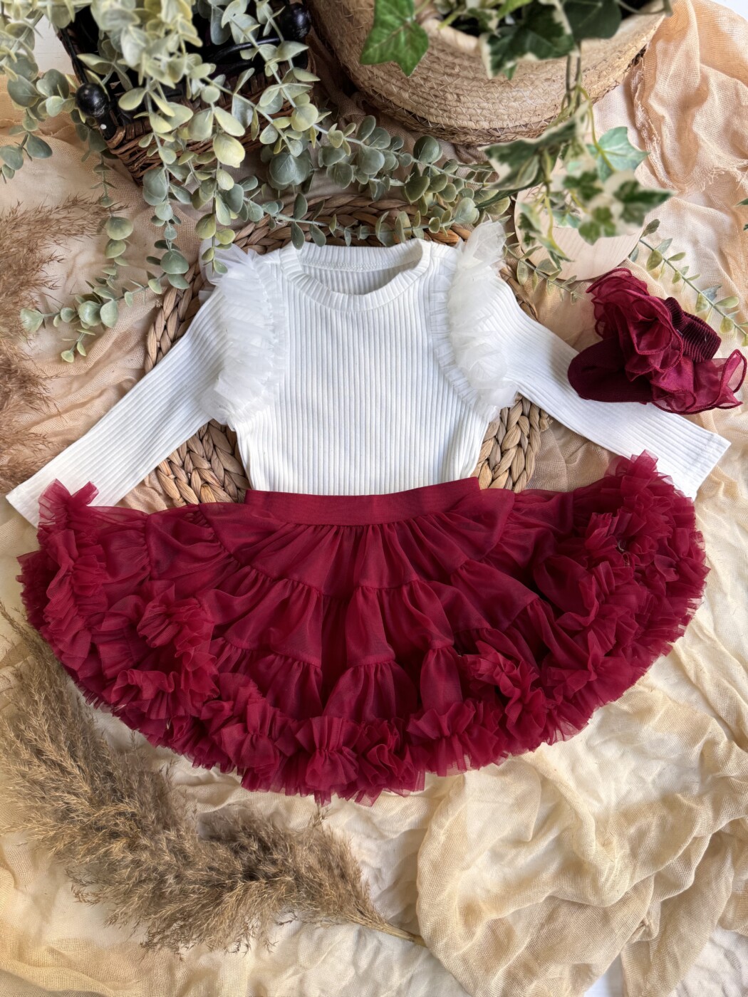 Burgundy red φουστίτσα tutu