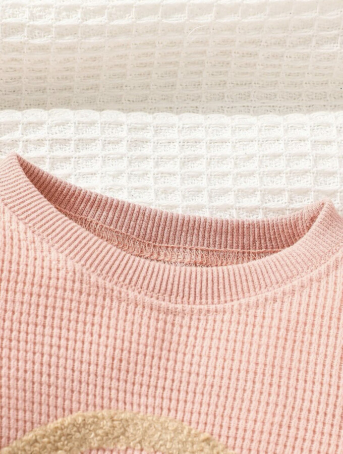 Παιδική μακρυμάνικη μπλούζα με ουράνιο τόξο ροζ