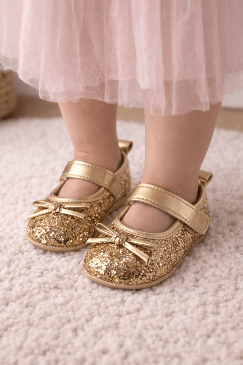 Χρυσές μπαλαρίνες αγκαλιάς με glitter