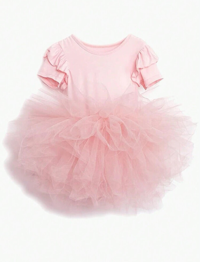 Ballerina ροζ τούλινο φόρεμα-κορμάκι