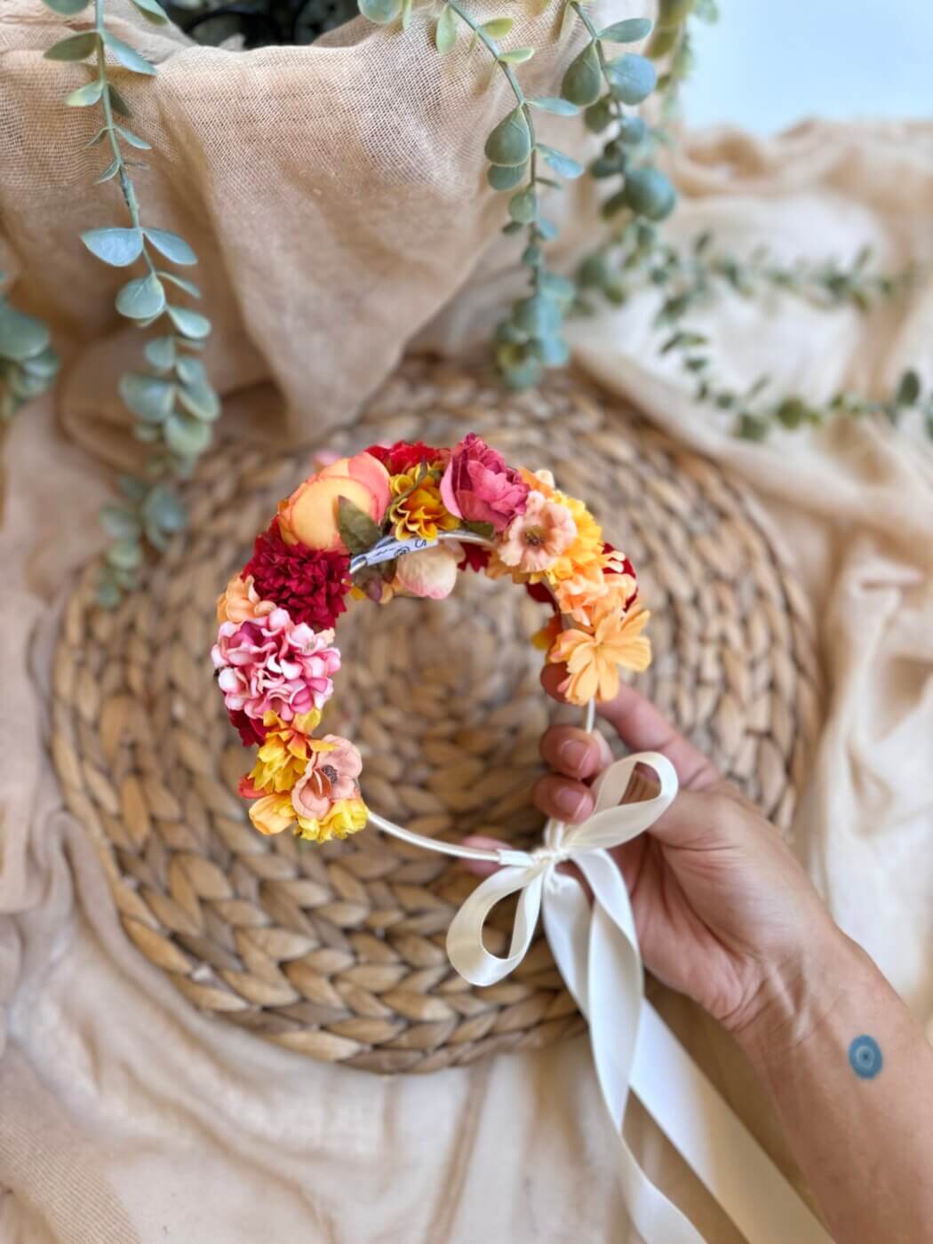 “Melanie” χειροποίητη Flower Crown