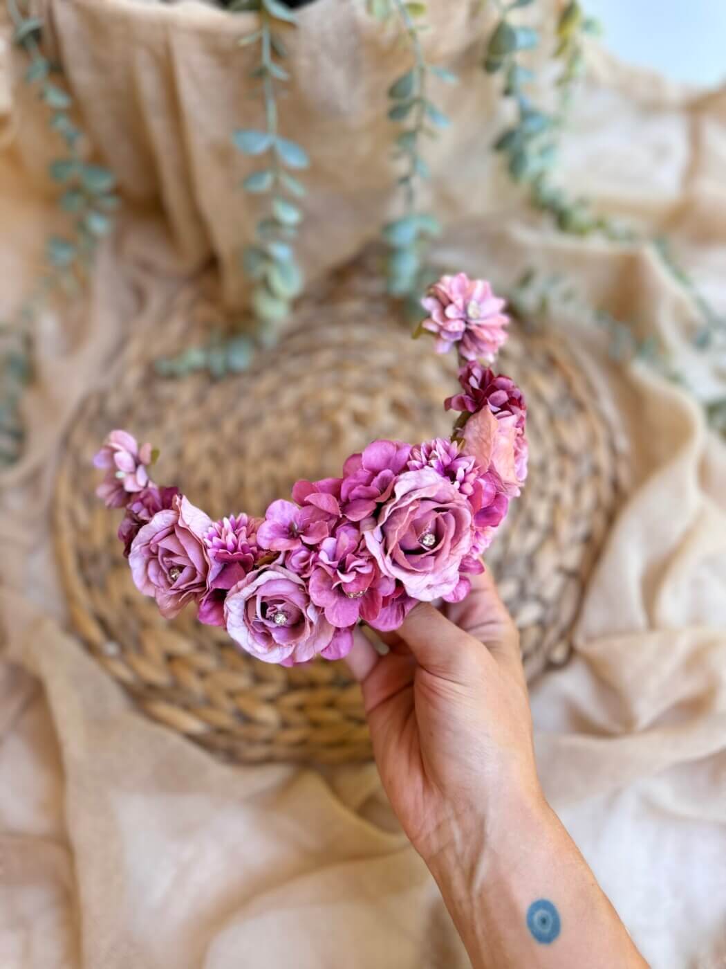 “Adelaide” χειροποίητο Flower Clip-κουάφ