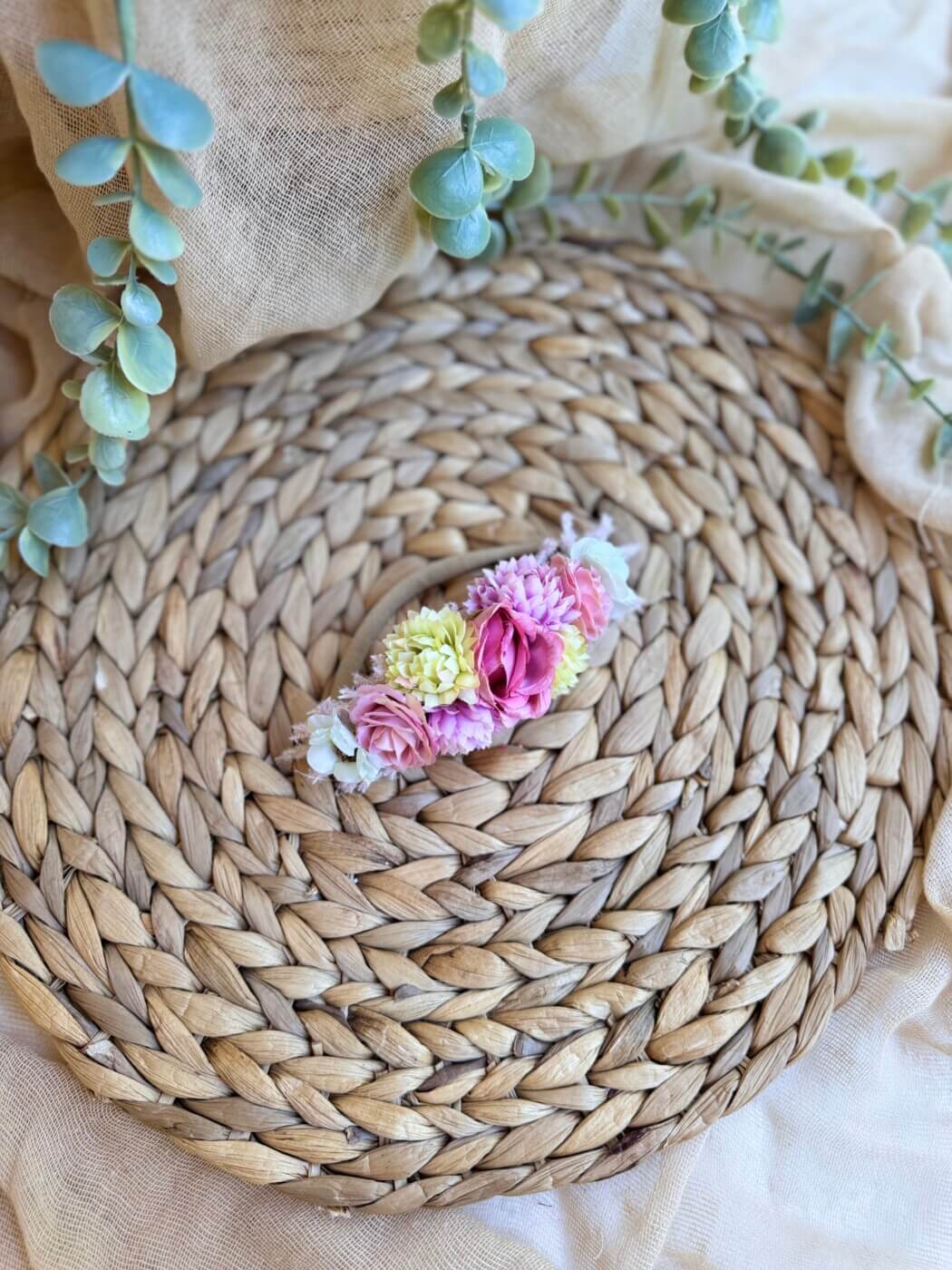 “Brittany” χειροποίητη Flower Headband