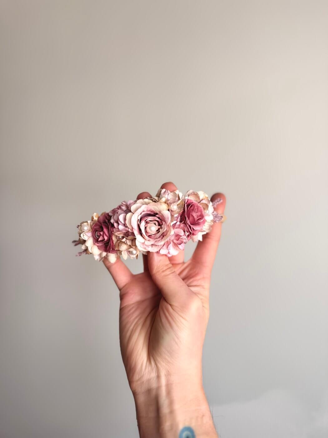 “Chriselle” χειροποίητη floral ελαστική κορδέλα