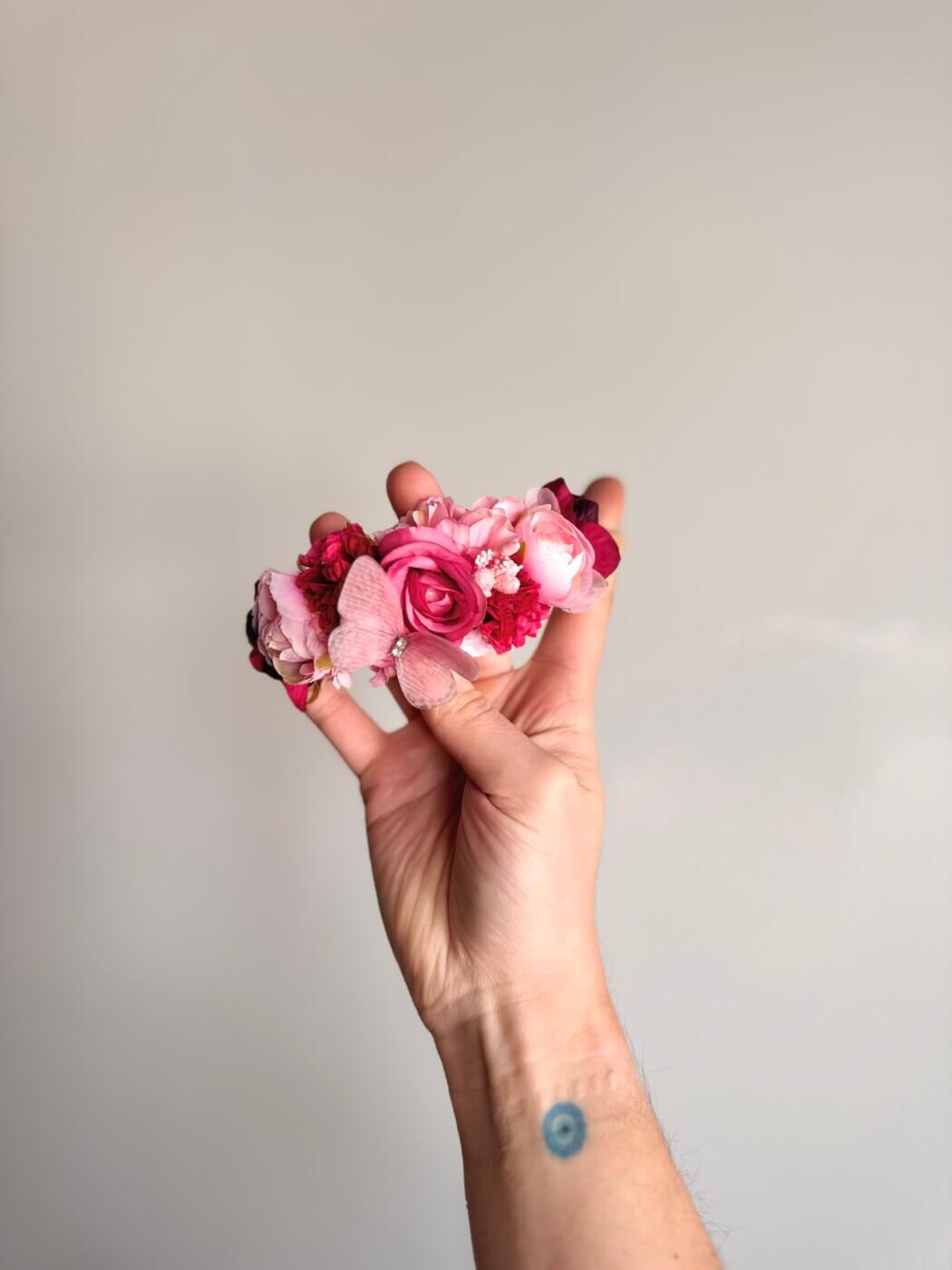 “Vanessa” χειροποίητη floral ελαστική κορδέλα