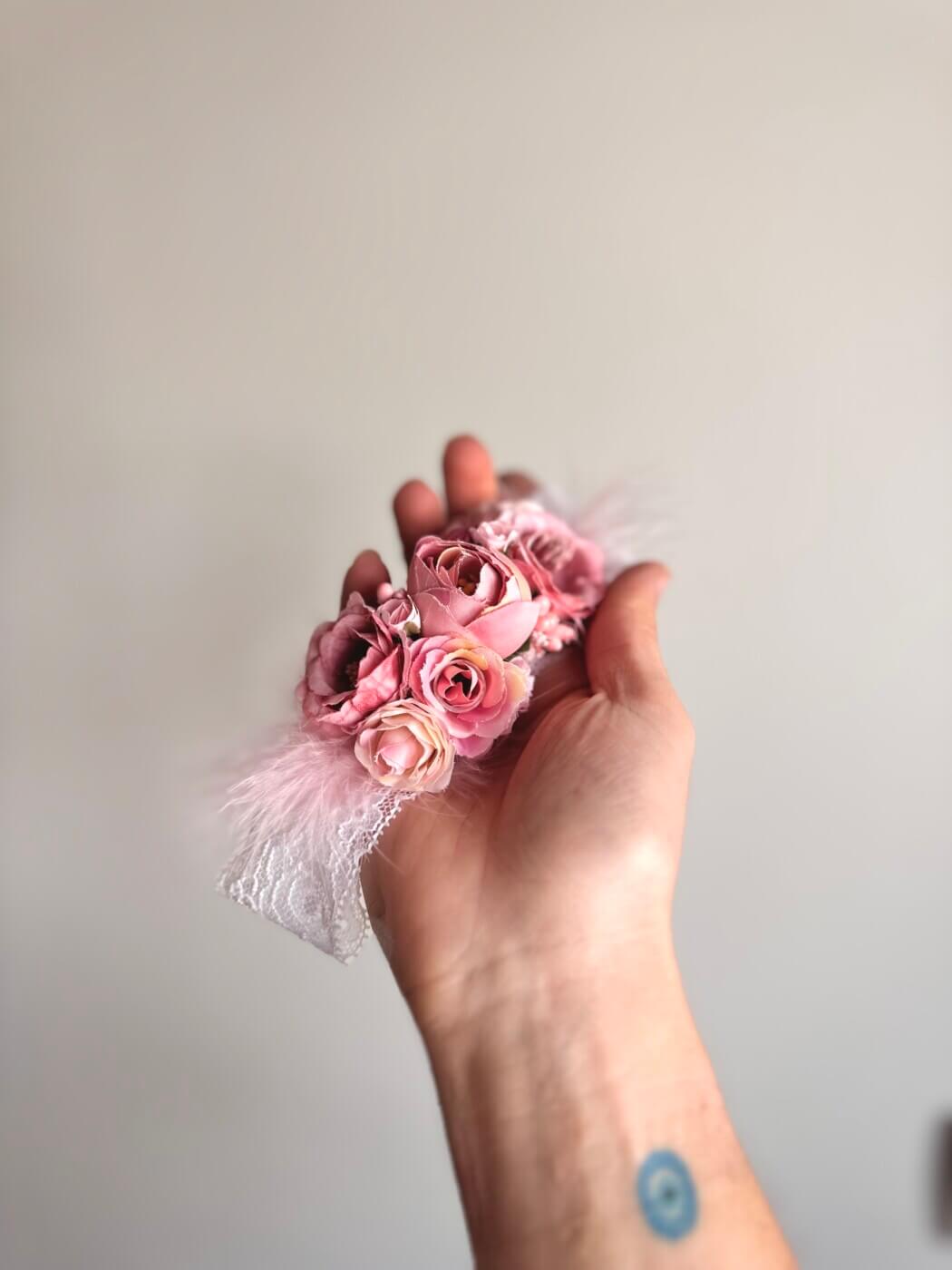 “Elsie” βρεφική floral χειροποίητη ελαστική κορδέλα