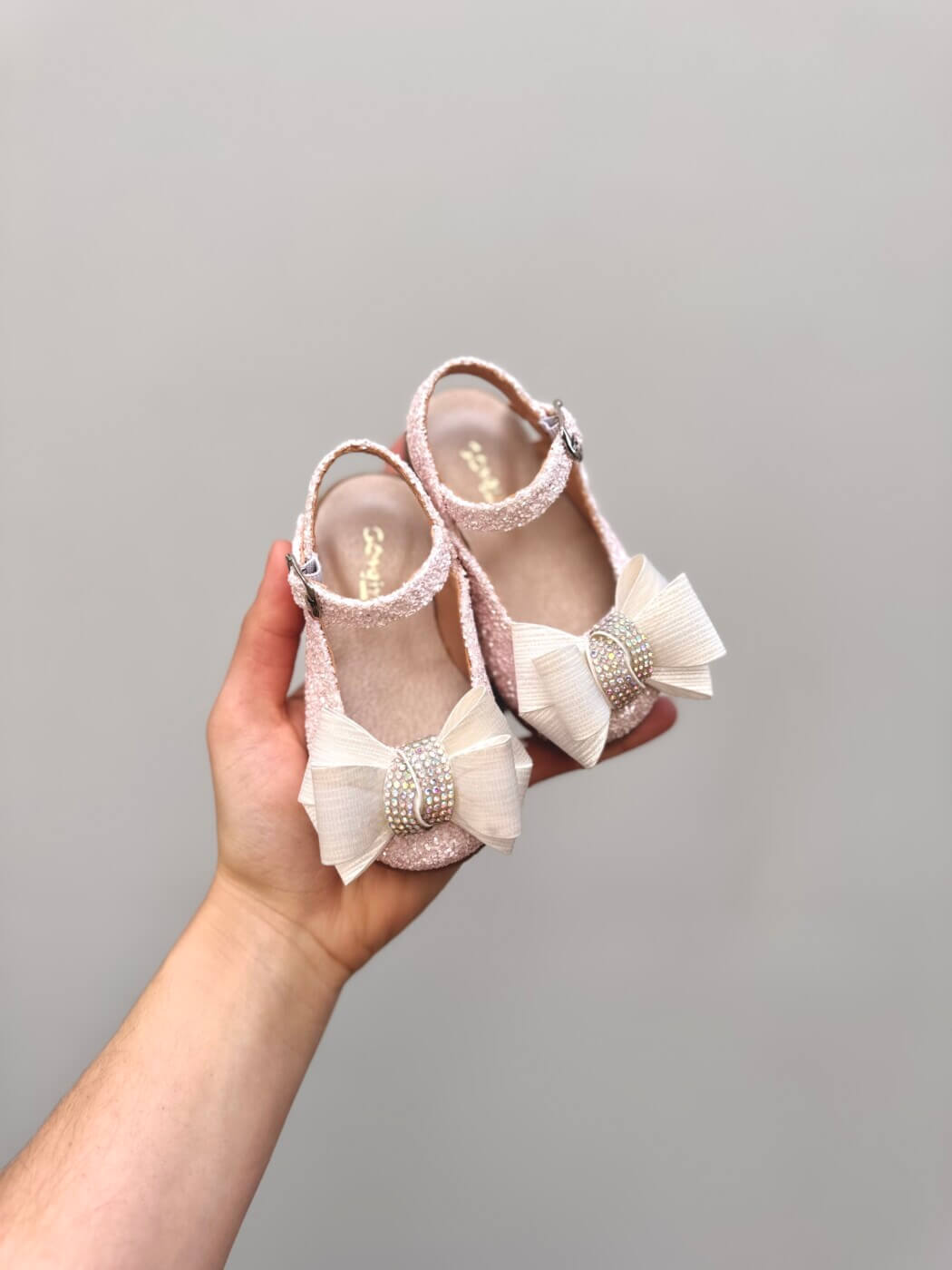 Βαπτιστικά παπούτσια για κορίτσι GORGINO 2381-2 ροζ παλ